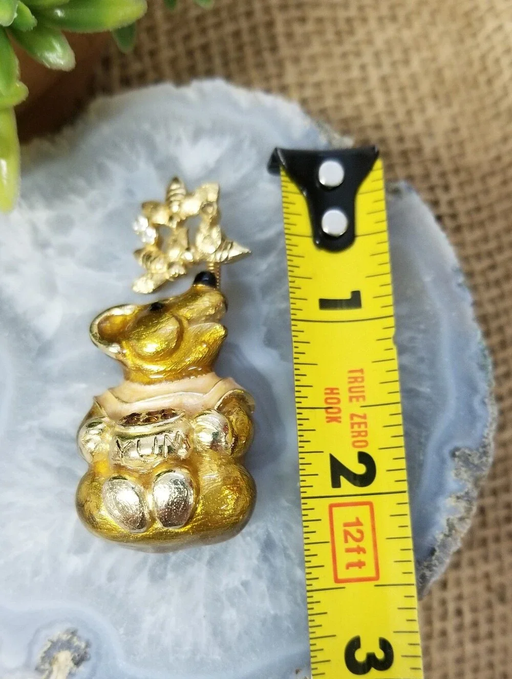 Vintage Bear W/honey Pot & Bees Brooch